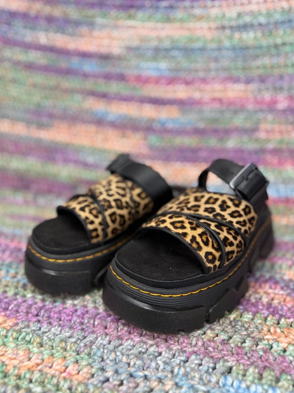 Dr. Martens Cheetah print Print Platform Sandals | Womens size 6